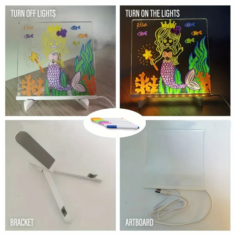 LED Message Board with Illuminated Acrylic Slate Display