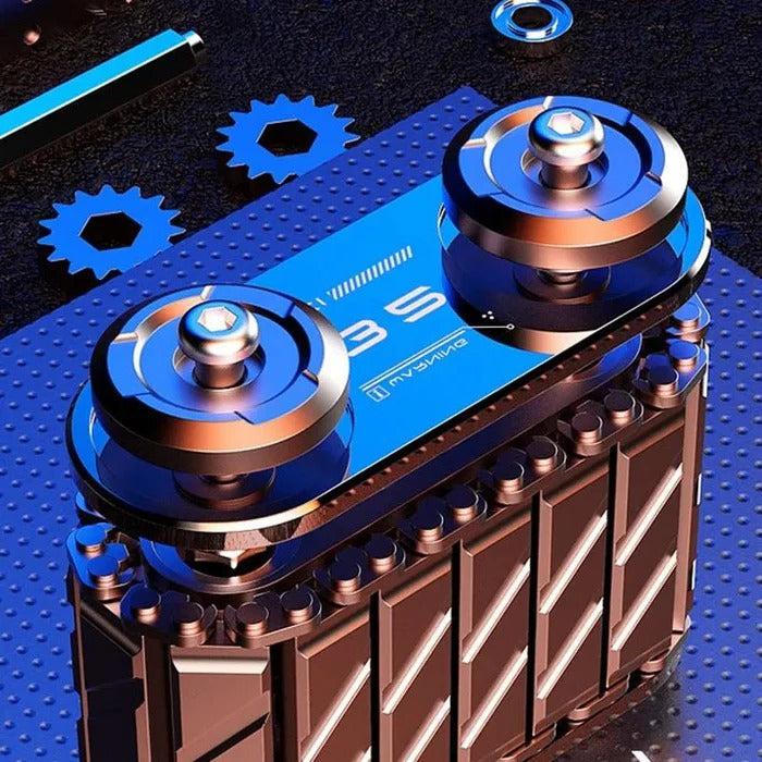 EDC Handheld Toy with Metal Roller Spinner and Tank Design