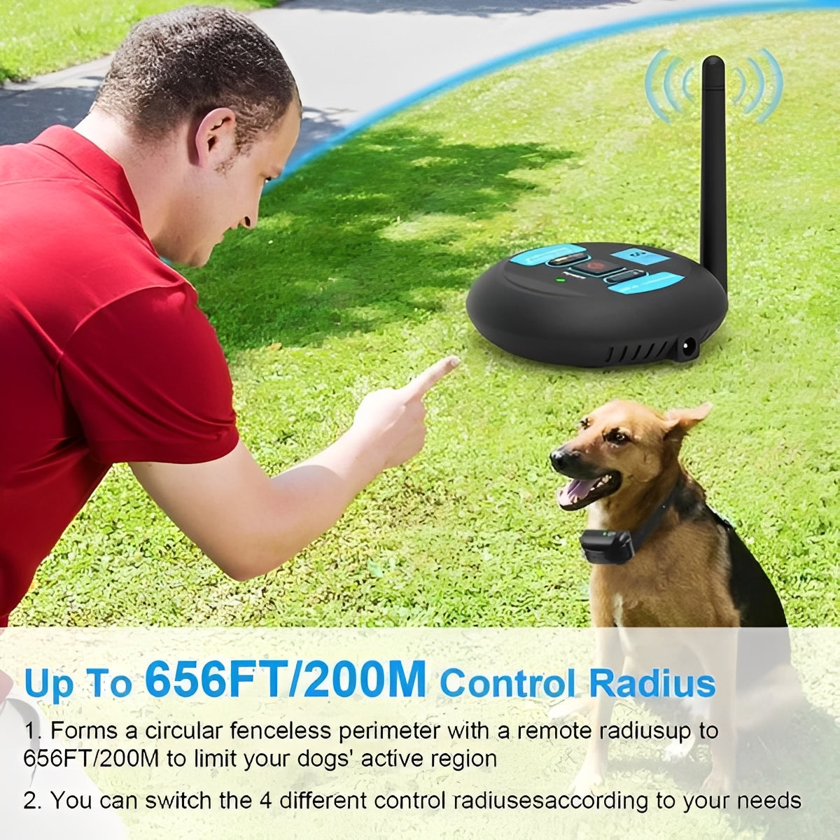 Pet Barrier with Dual Zones and Outdoor Training Features