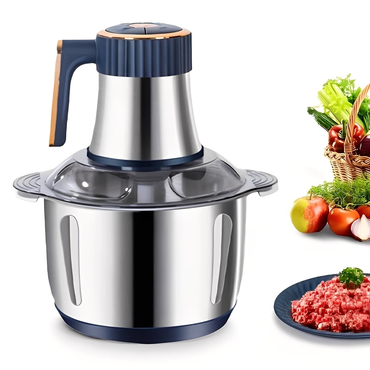 Meat Grinder with 5-Speed Control and Stainless Steel Cutting Blades