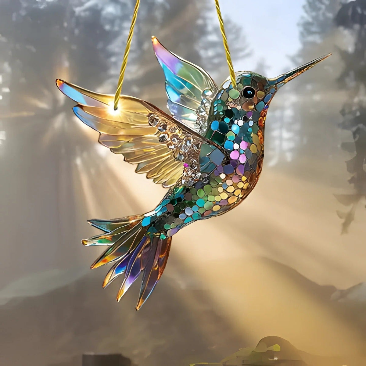 Vibrant Window Suncatcher Featuring Colorful Bird Design