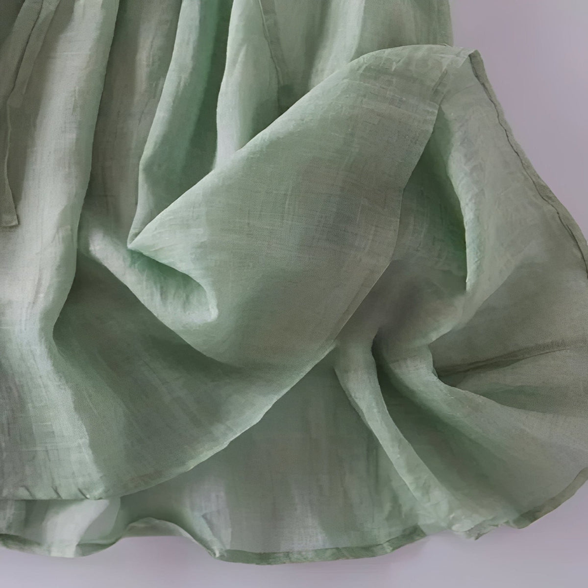Women's Dress in Cotton Linen with Ruffle Accents