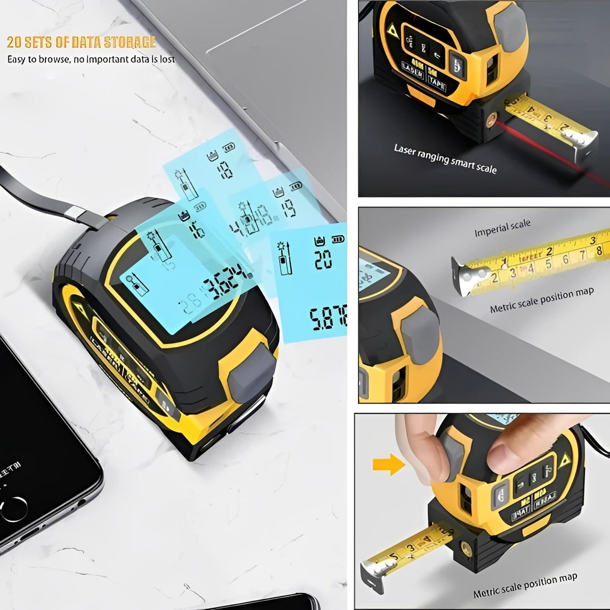 Infrared Sensor Digital Laser Measuring Tape