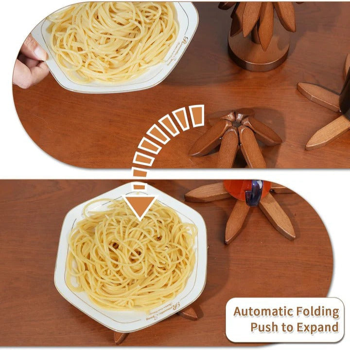 Heat Resistant Surface Wooden Trivets – Collapsible Design