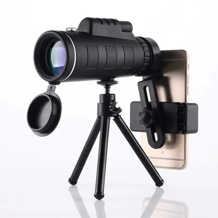 Smartphone-Compatible HD Monocular with Tripod Mount