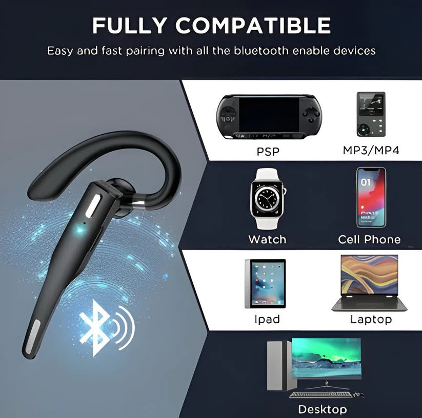Bluetooth Headset for Truck Drivers - Wireless with Dual Microphones