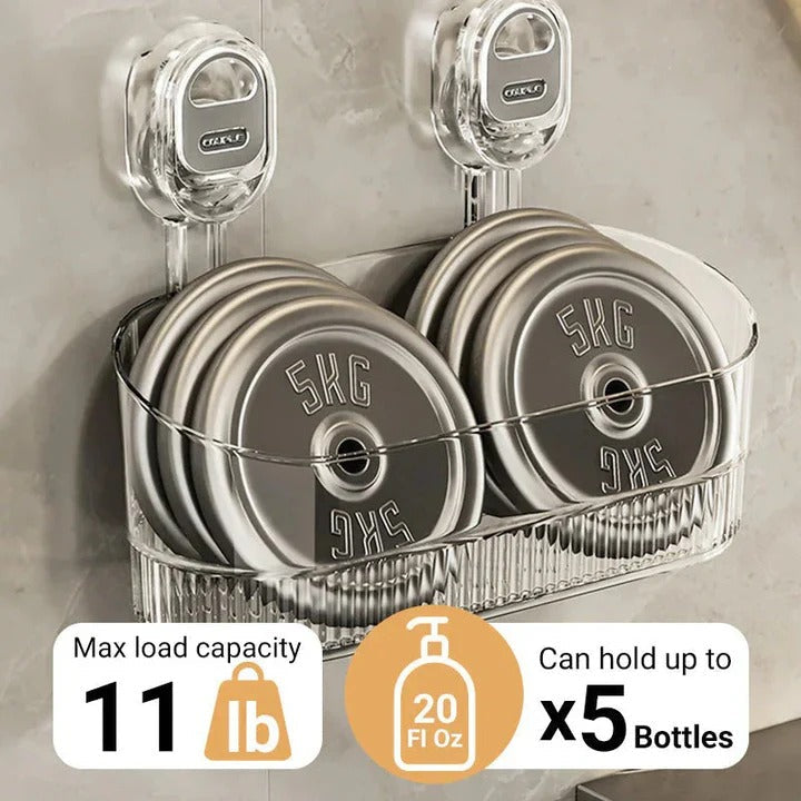 Suction Cup Shower Storage Organizer - Waterproof, Holds 11 lbs