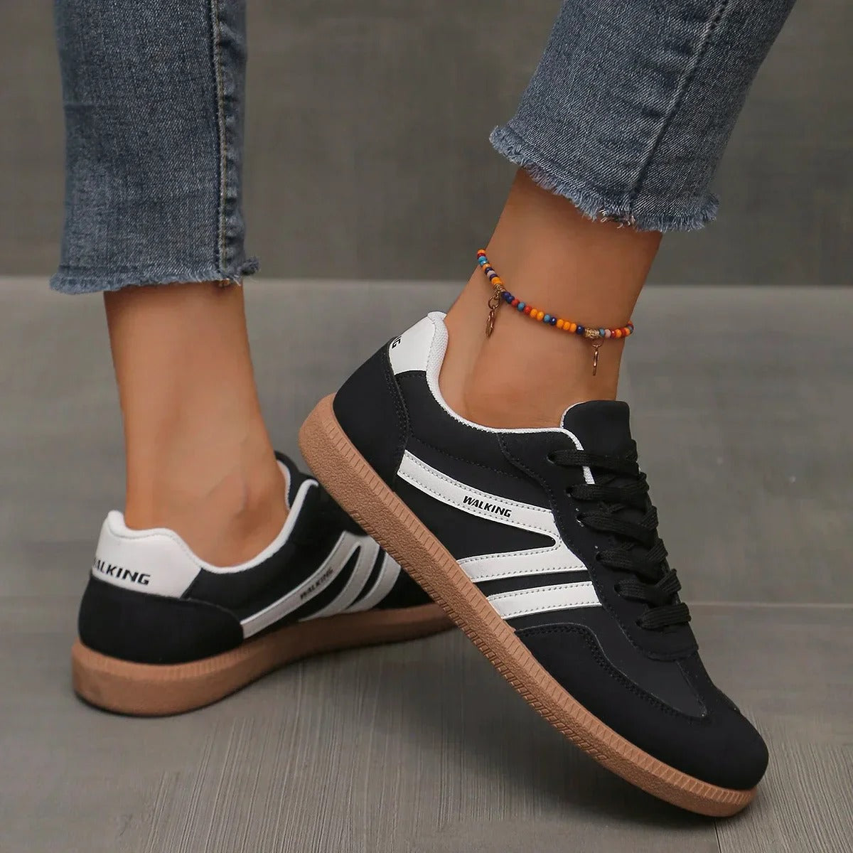 Lightweight Cushioned Sole Sneakers for Women – Casual Lace-Up Design