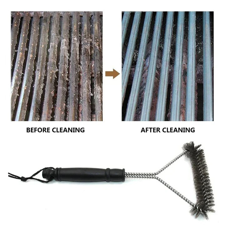 Barbecue Cleaning Brush with Stainless Steel Bristles for Grills