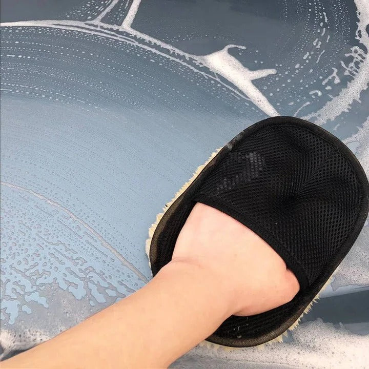 Microfiber Car Cleaning Cloth - Dual-Sided with Elastic Wrist Strap