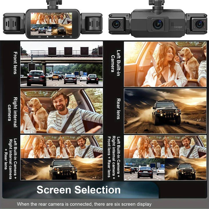 Dashboard Camera with Dual Lenses, Night Vision & Wi-Fi Features