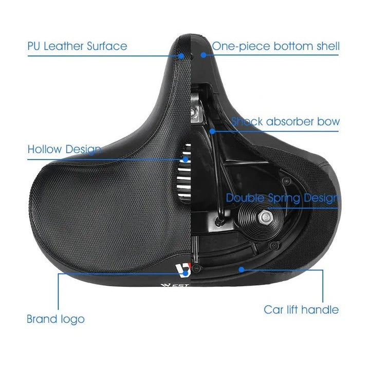 Ergonomic Bicycle Seat with Wide Padding for Comfortable Long Rides