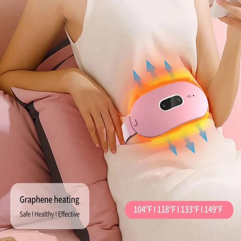 Heated Vibration Massage Belt for Menstrual Pain Relief in Abdomen