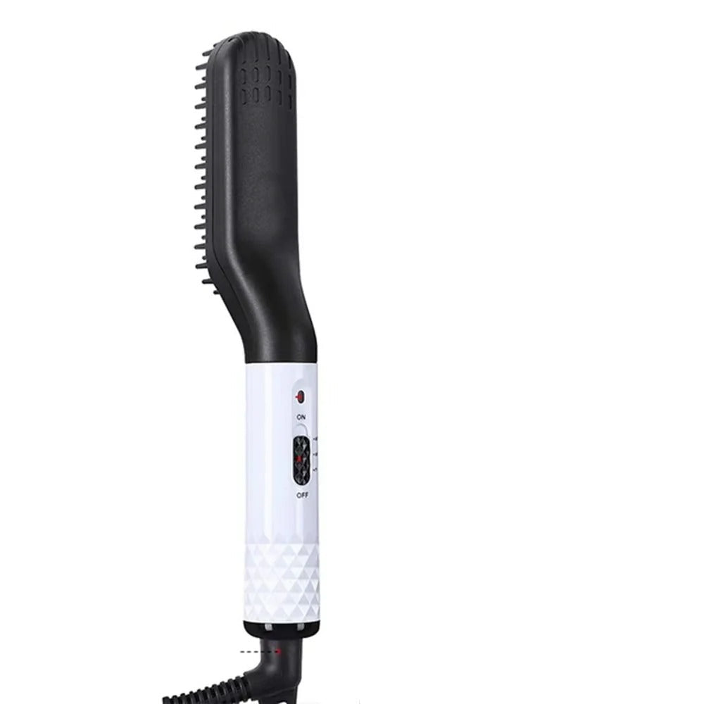 Ceramic Heated Brush for Beard Grooming and Styling - Compact Design