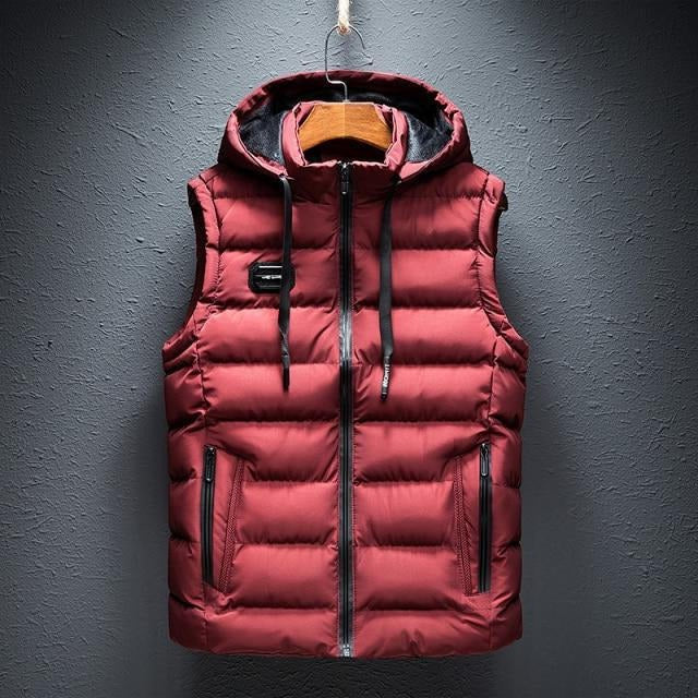 Plain Hooded Vest - Full Zip Outerwear for Everyday Use