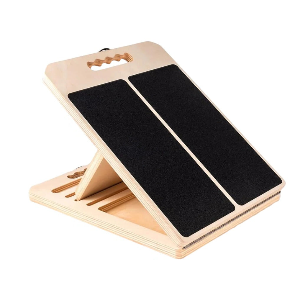 Adjustable Wooden Slant Board with Five Levels for Stretching and Exercise