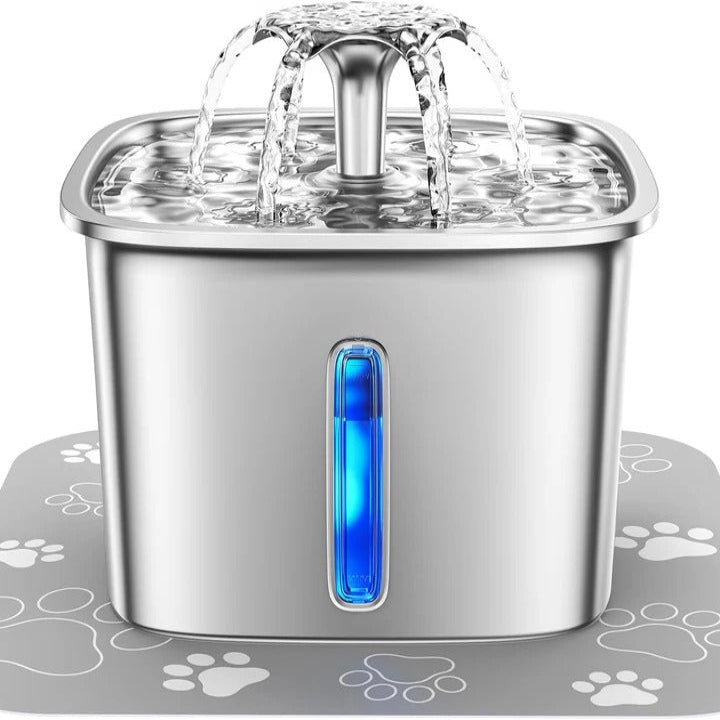 Low Noise Pump Drinking Fountain in Stainless Steel for Cats