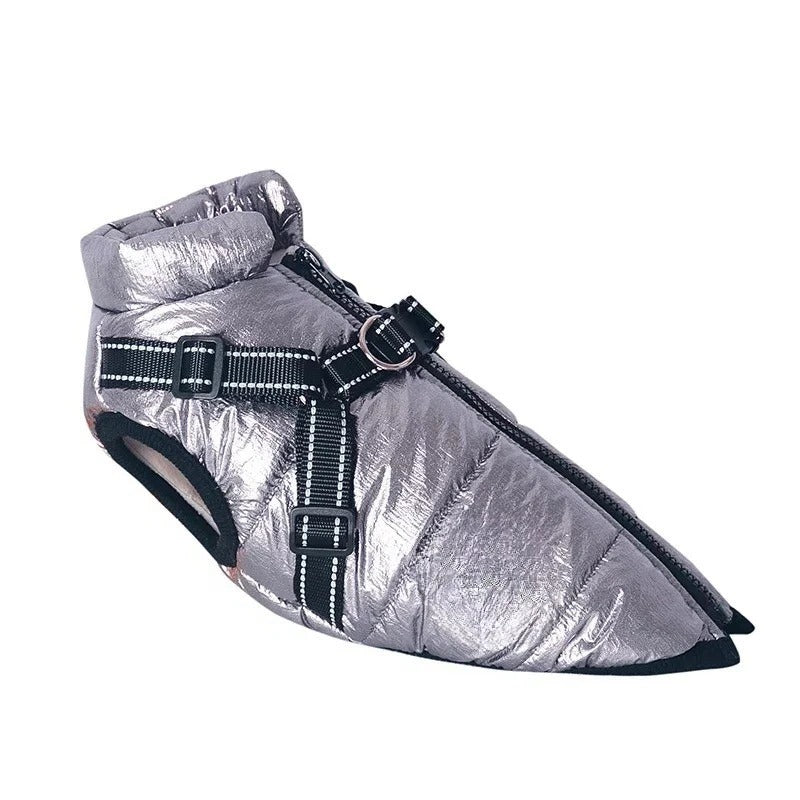 Outdoor Waterproof Dog Jacket with Built-in Harness for Winter