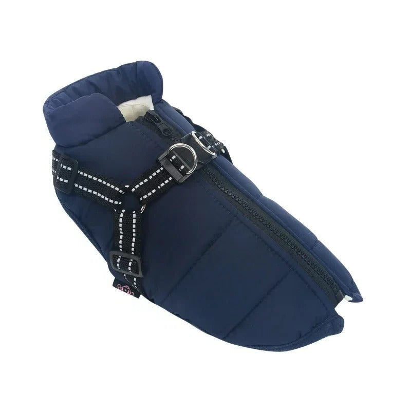 Outdoor Waterproof Dog Jacket with Built-in Harness for Winter