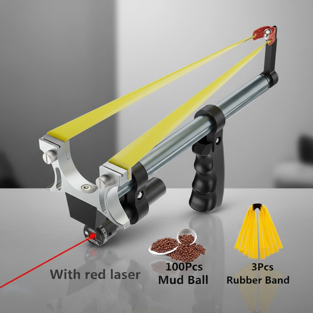 Adjustable Slingshot with Laser Targeting | High-Accuracy Outdoor Slingshot