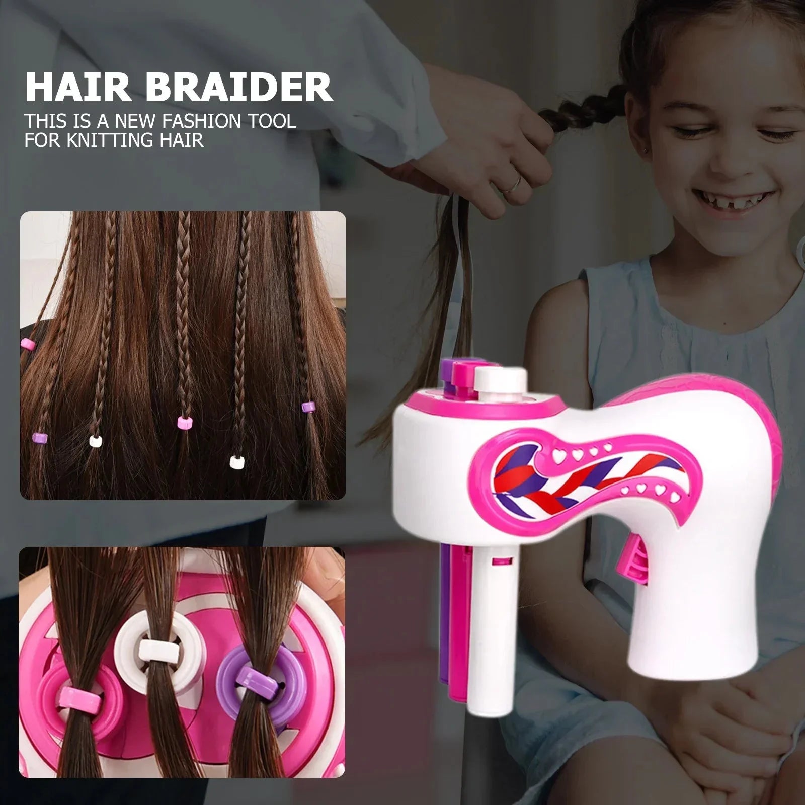 Children's Automatic Hair Braid Maker with Included Accessories