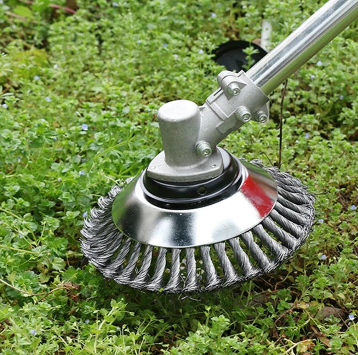 Weed Brush Trimmer Head in Carbon Steel – Twisted Wire Tool for Patios, Driveways & Paving Joints