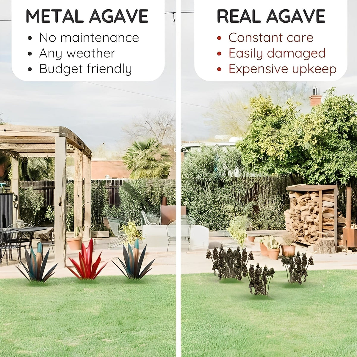 Agave Americana Metal Garden Ornament for Indoor or Outdoor Use