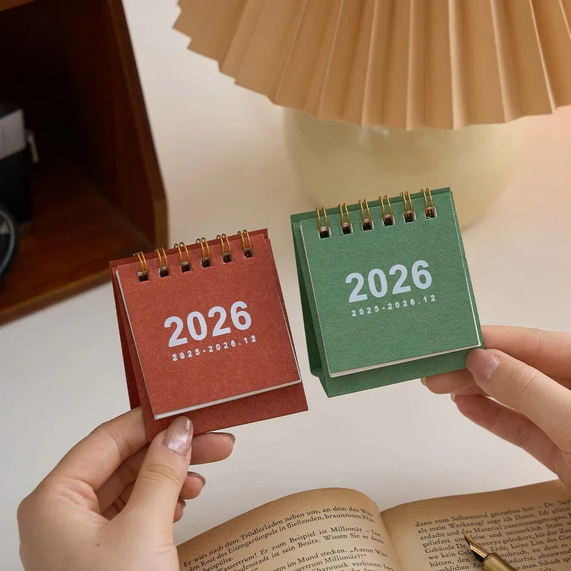2026 Mini Office Calendar with Stand for Desktop Display