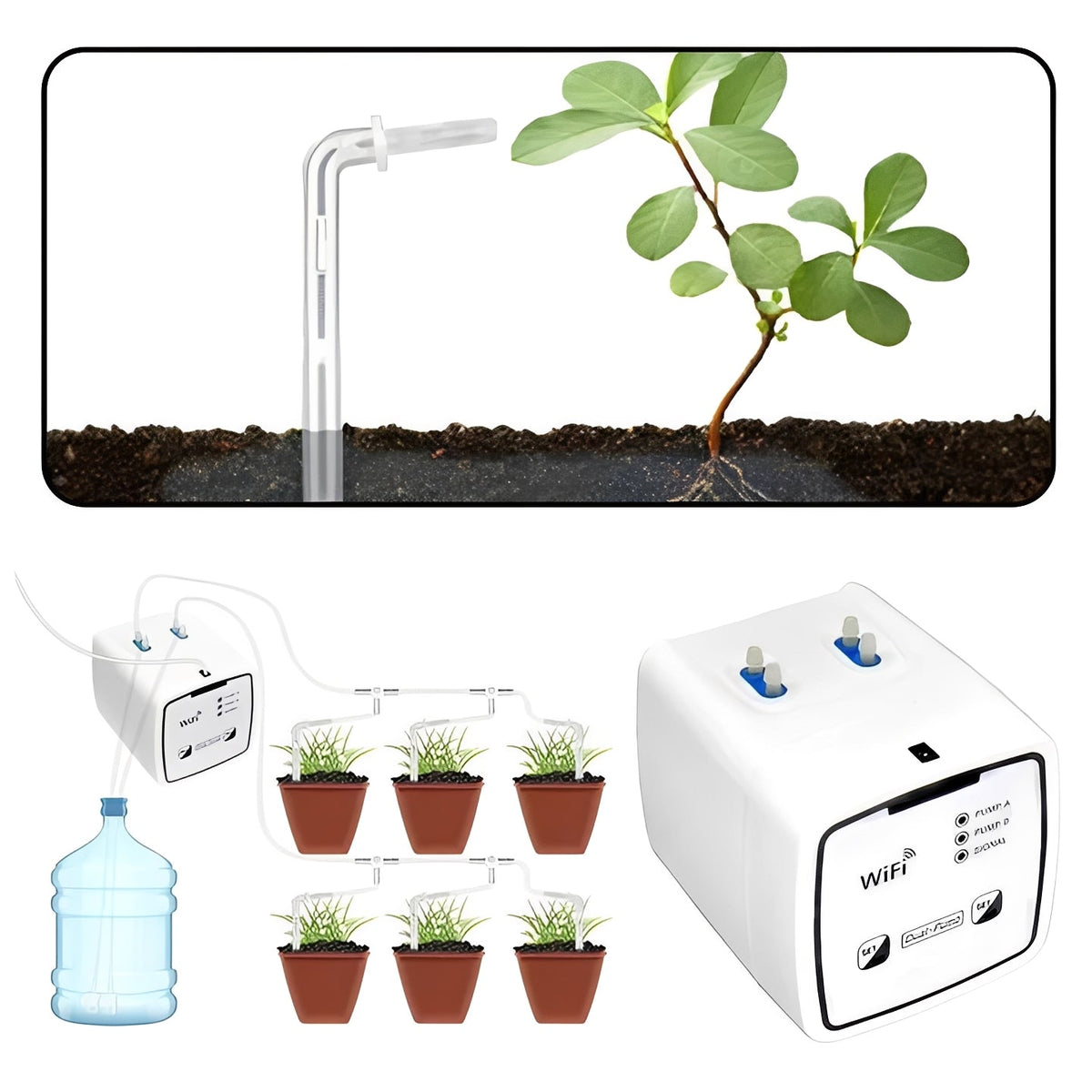 Smart Plant Irrigation System with 20 Drip Ports and WiFi Connectivity