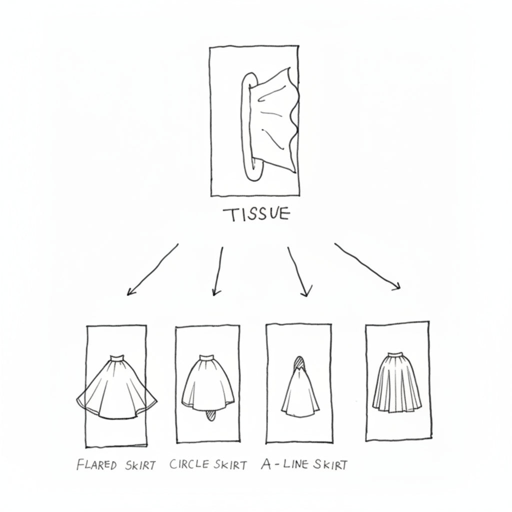 Tissue Box Cover with Skirt Design for Home Decor