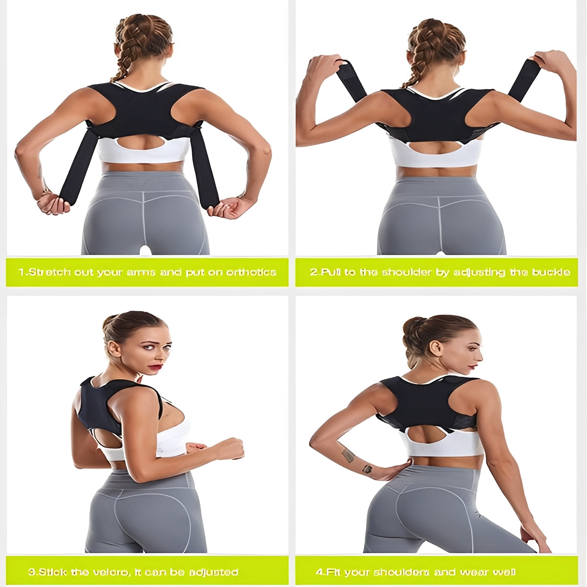 Shoulder and Upper Back Support Brace with Adjustable Fit