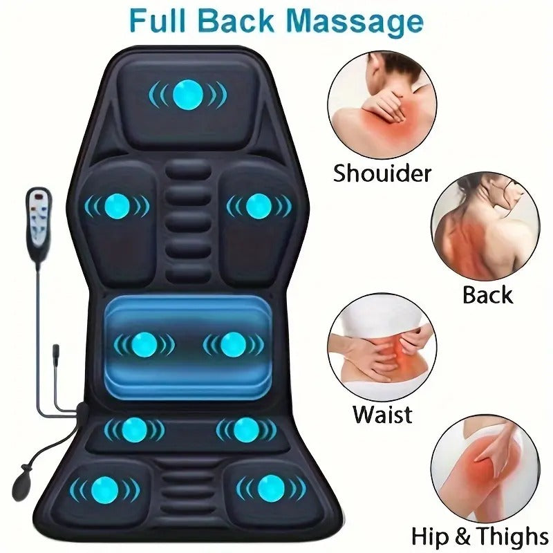 Vibrating Heated Cushion for Back Massage and Lumbar Support