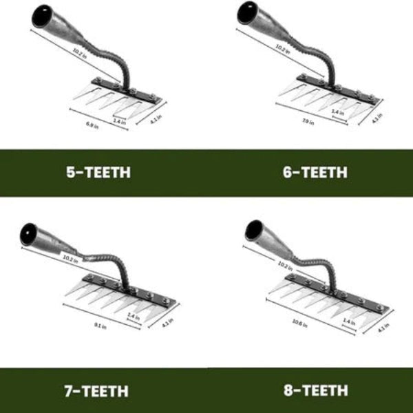 Heavy-Duty Iron Rake for Weeding in Gardens and Lawns
