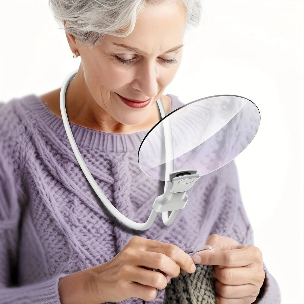 Hands-Free Magnifier with 5X Power and Adjustable Neck Strap