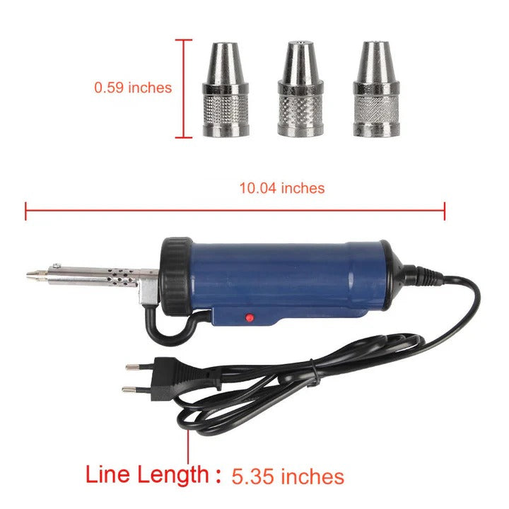 Desoldering Pump with Electric Operation and 3 Changeable Nozzles