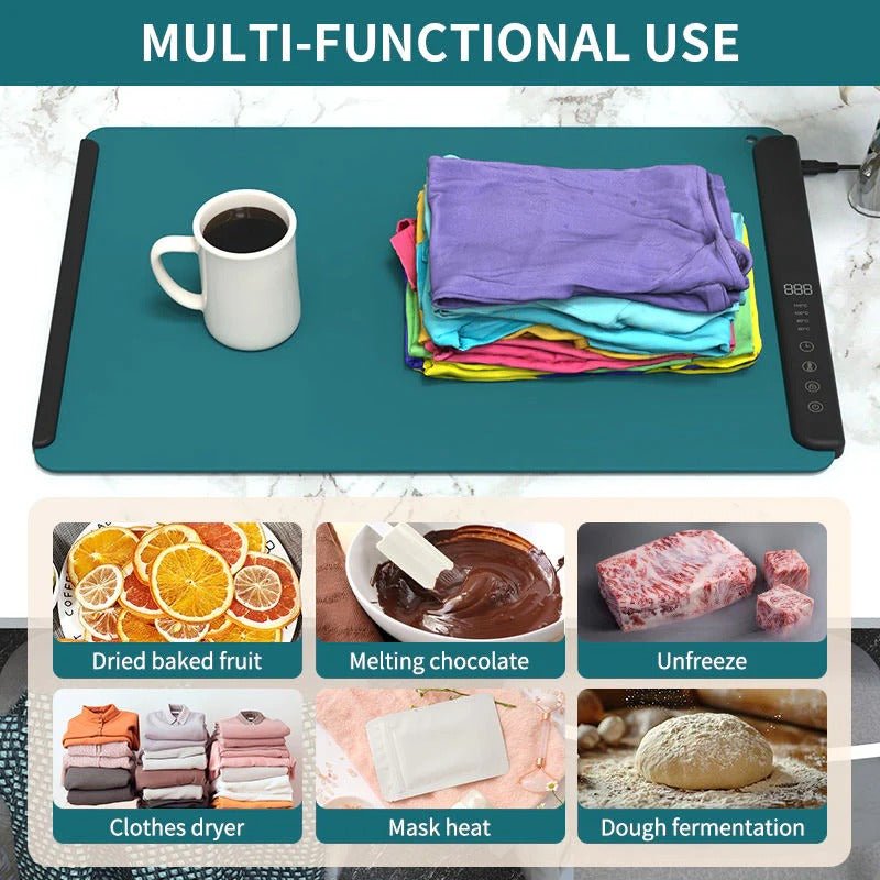 Electric Food Heating Mat – Foldable with Temperature Regulation and Auto Shutoff