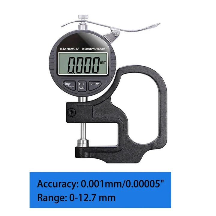 LCD Digital Thickness Meter with Metric and Imperial Measurement