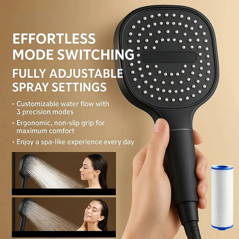 Adjustable Spray Mode Shower Head with Filtration