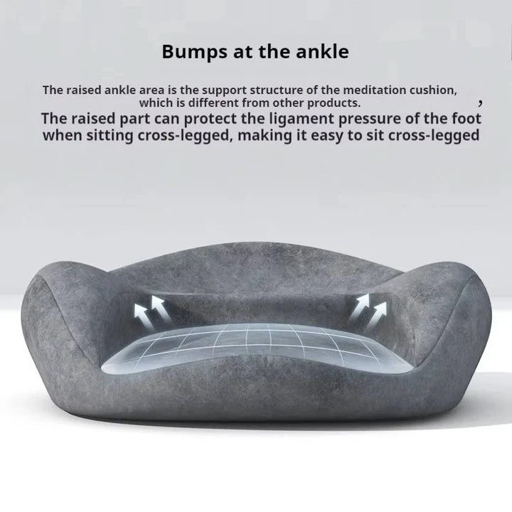 Curved Back Support Floor Cushion with Washable Cover and Non-Slip Base