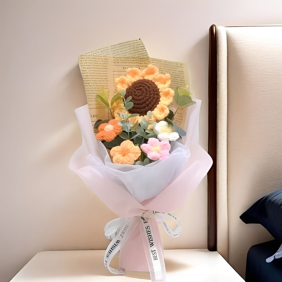 Crochet Bouquet of Sunflowers and Daisies for Special Occasion Gifts