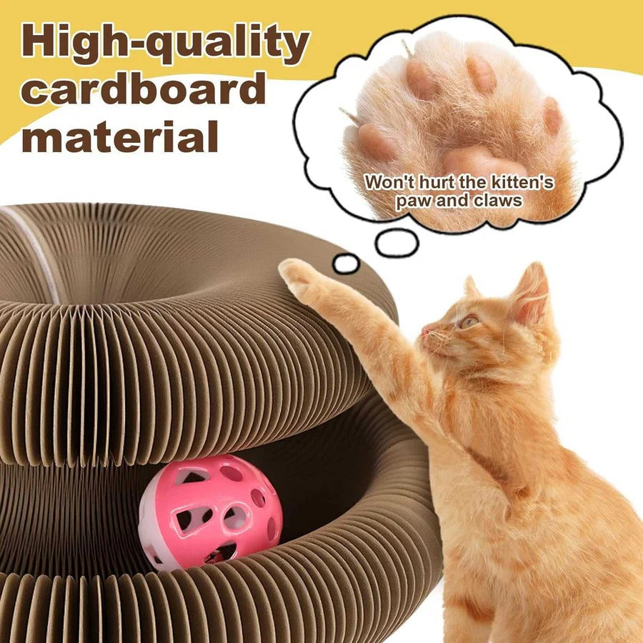 Interactive Cat Scratching Pad Set with Rolling Ball Track, 2 Pieces
