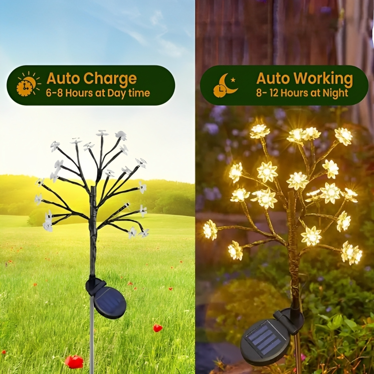 Flexible Branch Solar Flower Lights