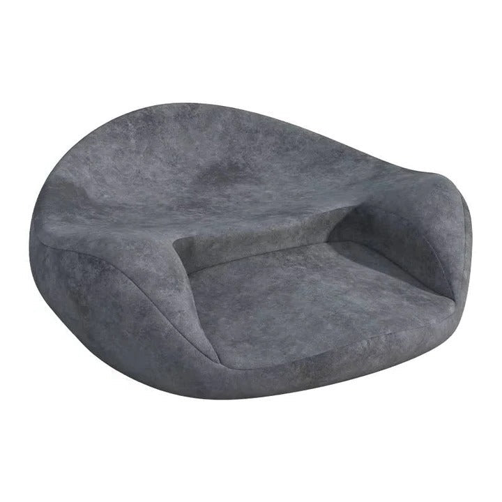 Curved Back Support Floor Cushion with Washable Cover and Non-Slip Base
