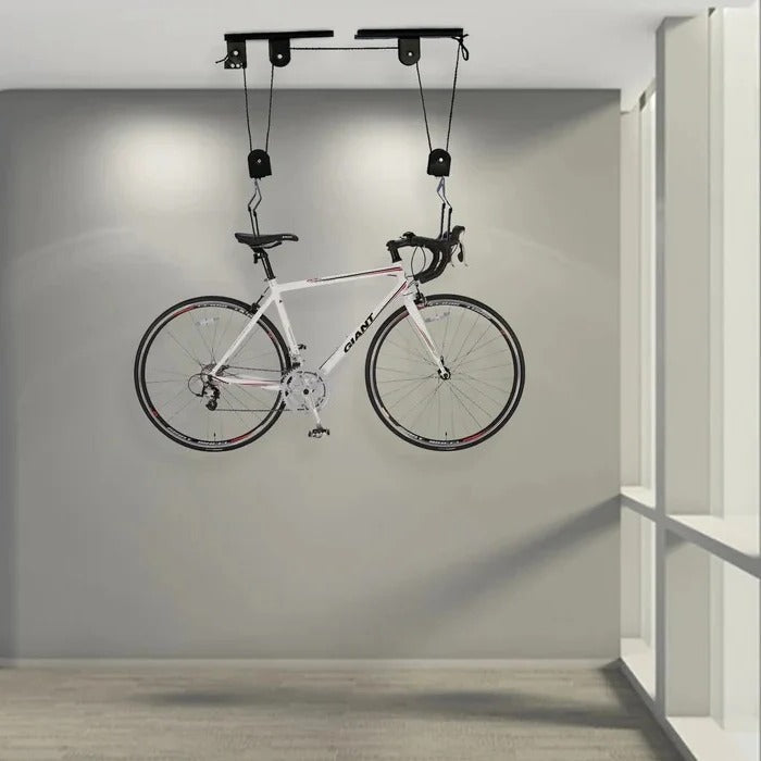 Ceiling Bike Lift with Adjustable Pulley Mechanism