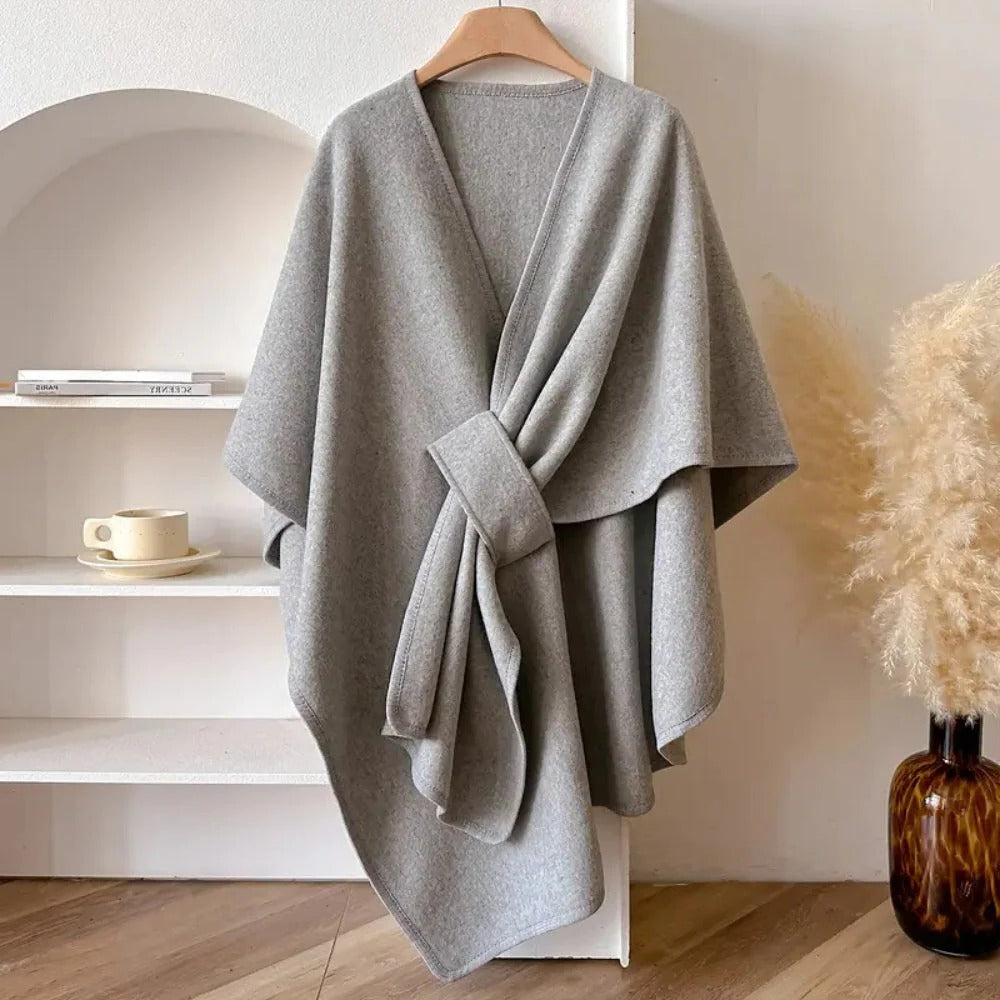 Casual and Dress Poncho Shawl Made of Microfiber