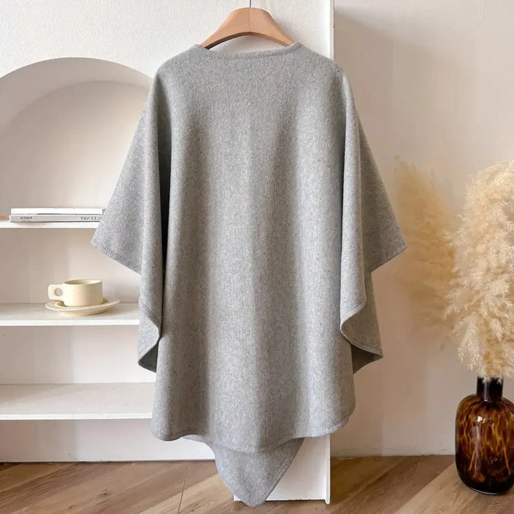 Casual and Dress Poncho Shawl Made of Microfiber