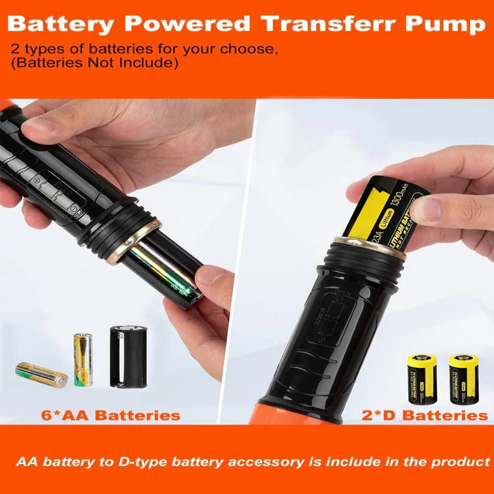 Liquid Transfer Pump for Fuel, Diesel, and Water - Battery Operated