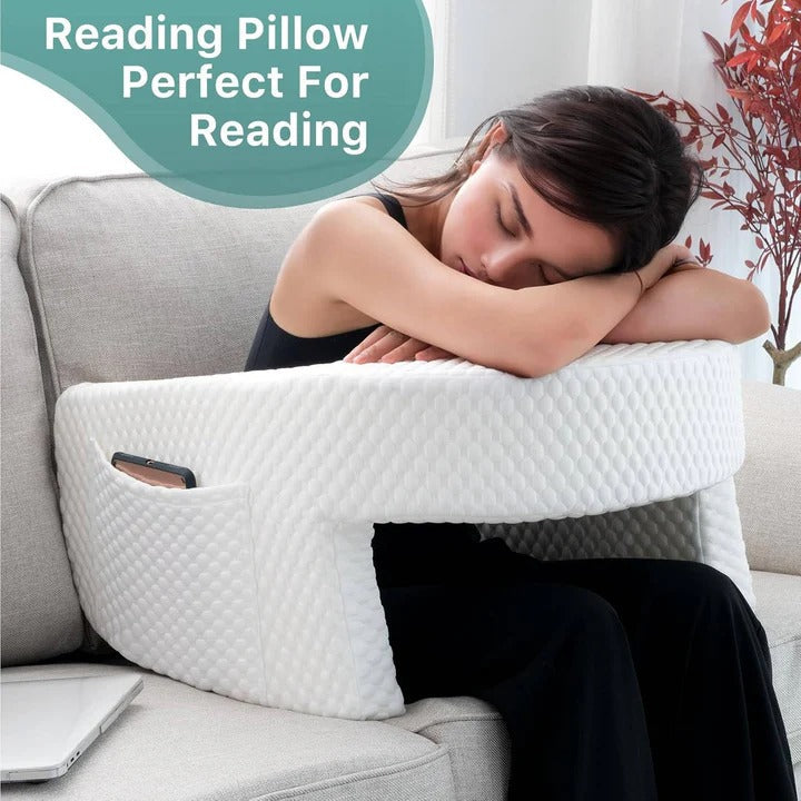 Back and Arm Support Reading Pillow for Adjustable Beds