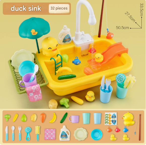 Fountain Water Play Table with Toys and Accessories