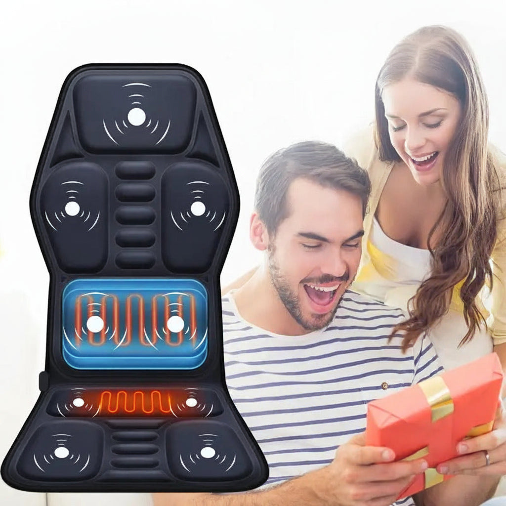 Vibrating Heated Cushion for Back Massage and Lumbar Support